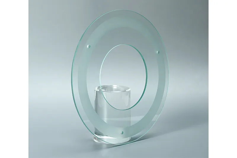 Sandblasted glass for light fixtures